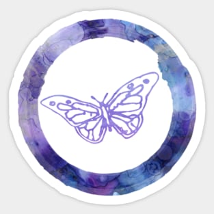 Purple Blue Butterfly Emoji Sticker